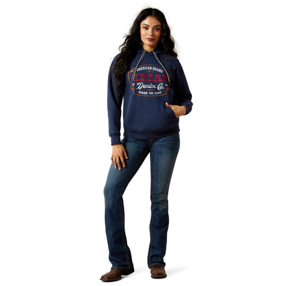 ARIAT WOMENS EMBLEM DRESS BLUES HOODY