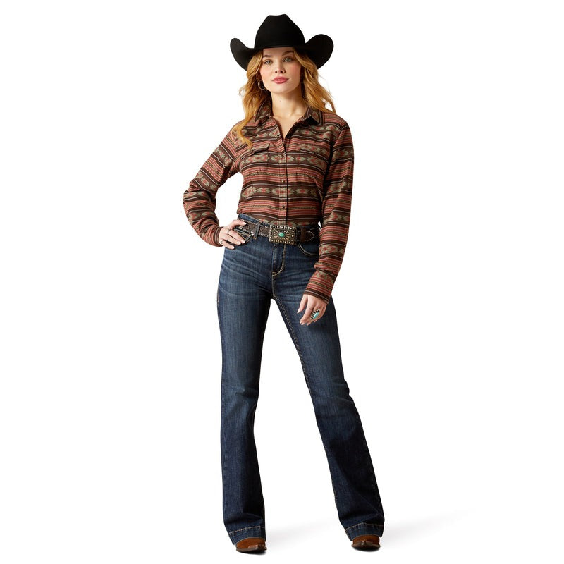 ARIAT WOMENS EVERYDAY WESTERN SERAPE PRINT SHIRT