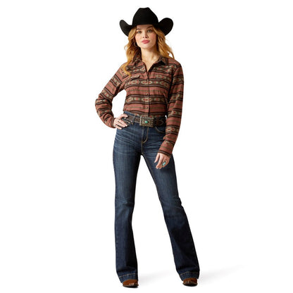 ARIAT WOMENS EVERYDAY WESTERN SERAPE PRINT SHIRT