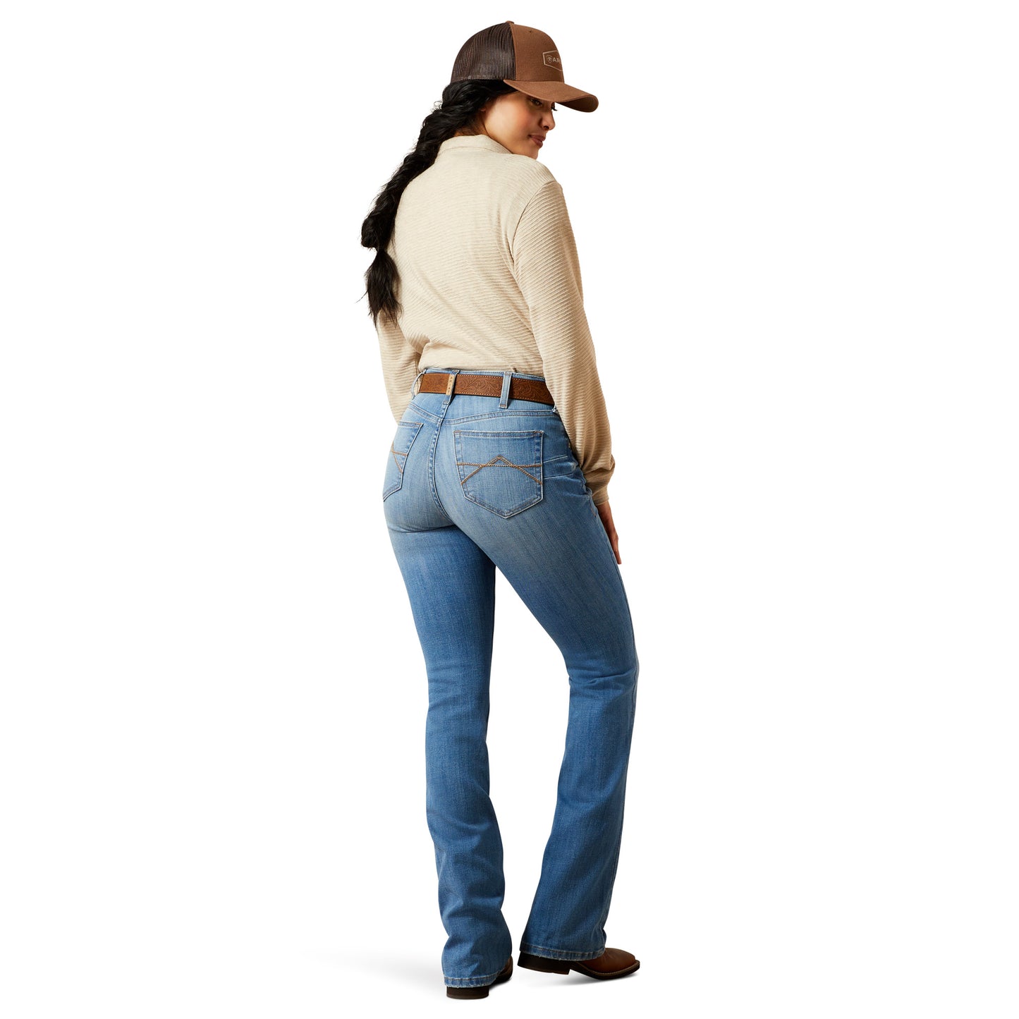 ARIAT WOMENS HIGH RISE BOOT CUT CAMELLIA GLENDALE JEANS