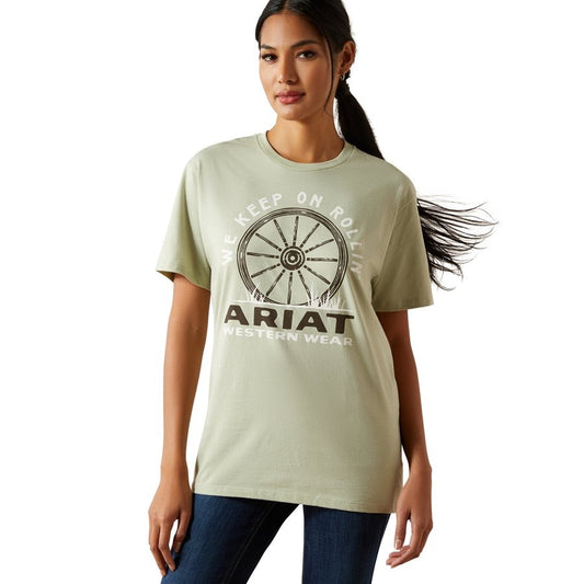 ARIAT WOMENS KEEP ON ROLLIN TEE-Ranges Country