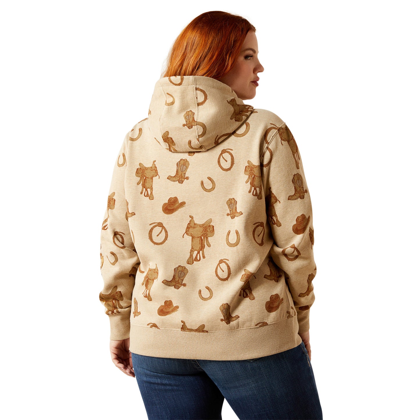 ARIAT WOMENS LOGO 2.0 PRINTED SAVANNAH TAN HOODY