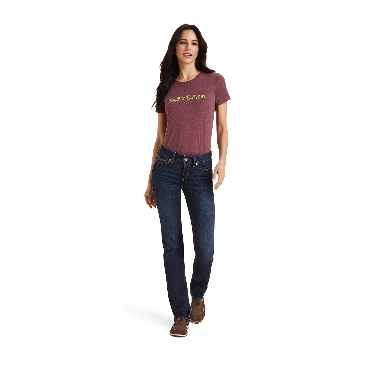 ARIAT WOMENS PERFECT RISE STRAIGHT LEG JEANS (SHORT LEG)