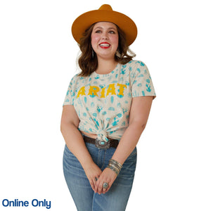 ARIAT WOMENS REAL CACTUS GARDEN TEE-Ranges Country