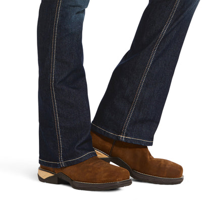 ARIAT WOMENS REBAR MID RISE BOOT CUT RIVITER HALLOW JEANS