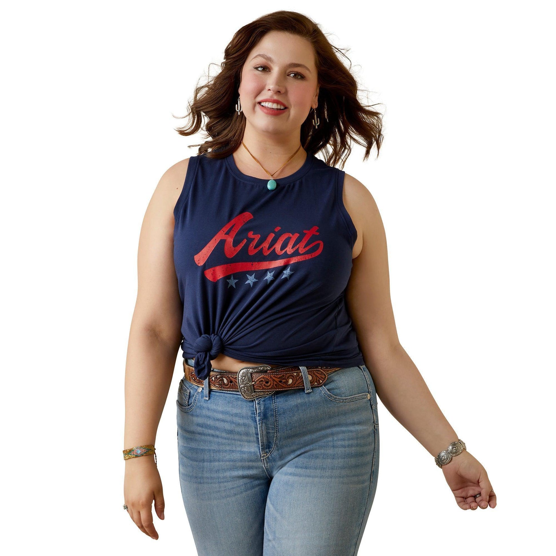 ARIAT WOMENS RETRO SLEEVELESS TANK-Ranges Country