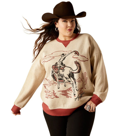 ARIAT WOMENS ROUGHSTOCK OVERSIZED CREW SWEATSHIRT-Ranges Country