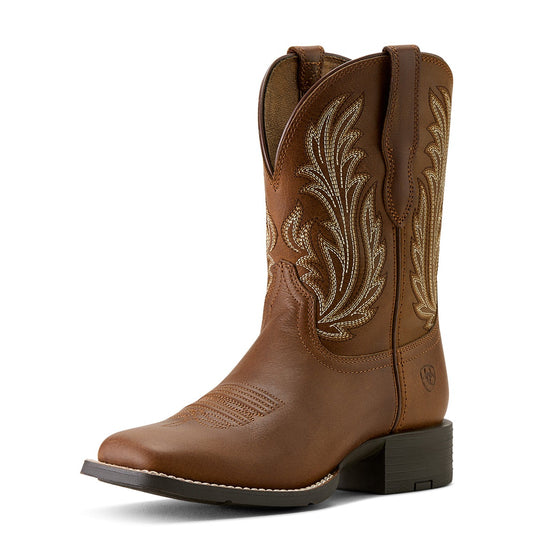 ARIAT WOMENS ROUND UP FILLY SORREL CRUNCH BOOTS-Ranges Country