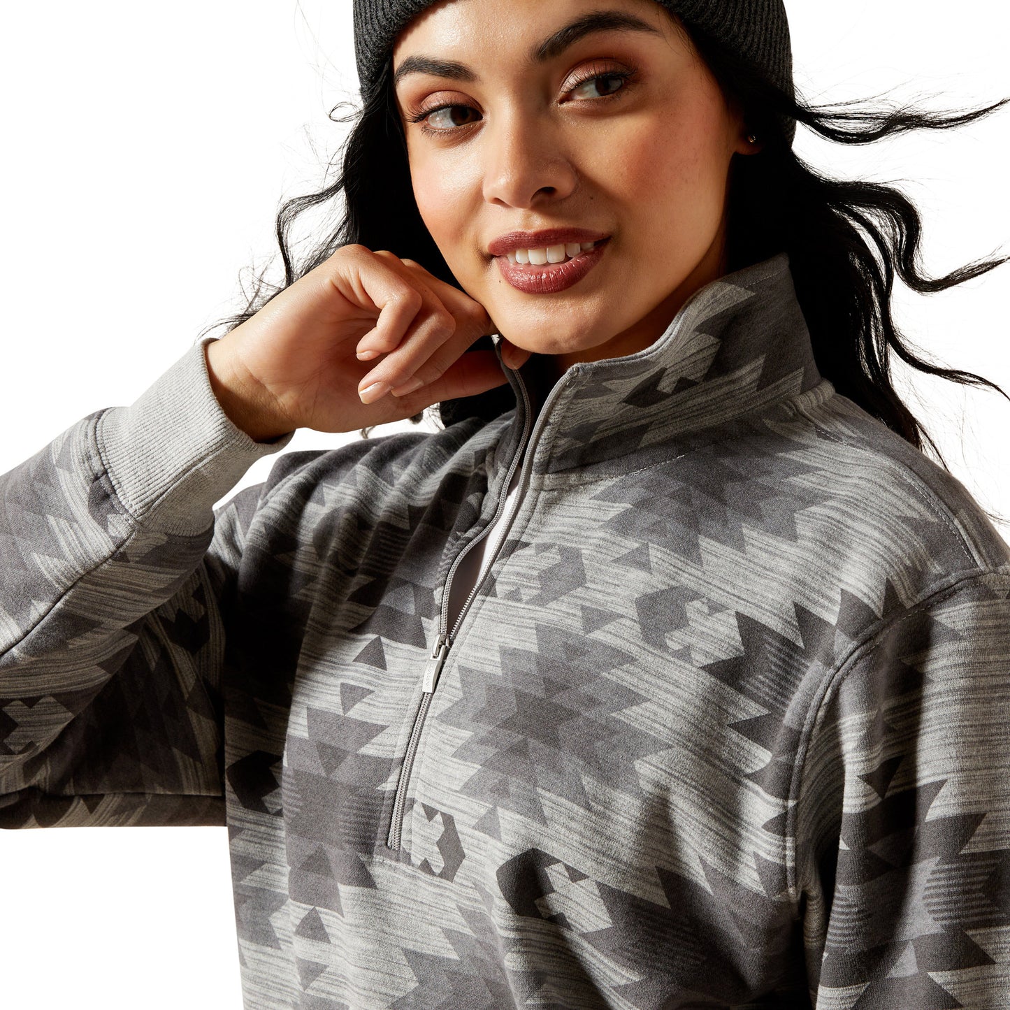 ARIAT WOMENS SIENNA 1/2 ZIP MARBLE SOUTHWEST SWEATSHIRT