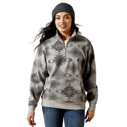 ARIAT WOMENS SIENNA 1/2 ZIP MARBLE SOUTHWEST SWEATSHIRT
