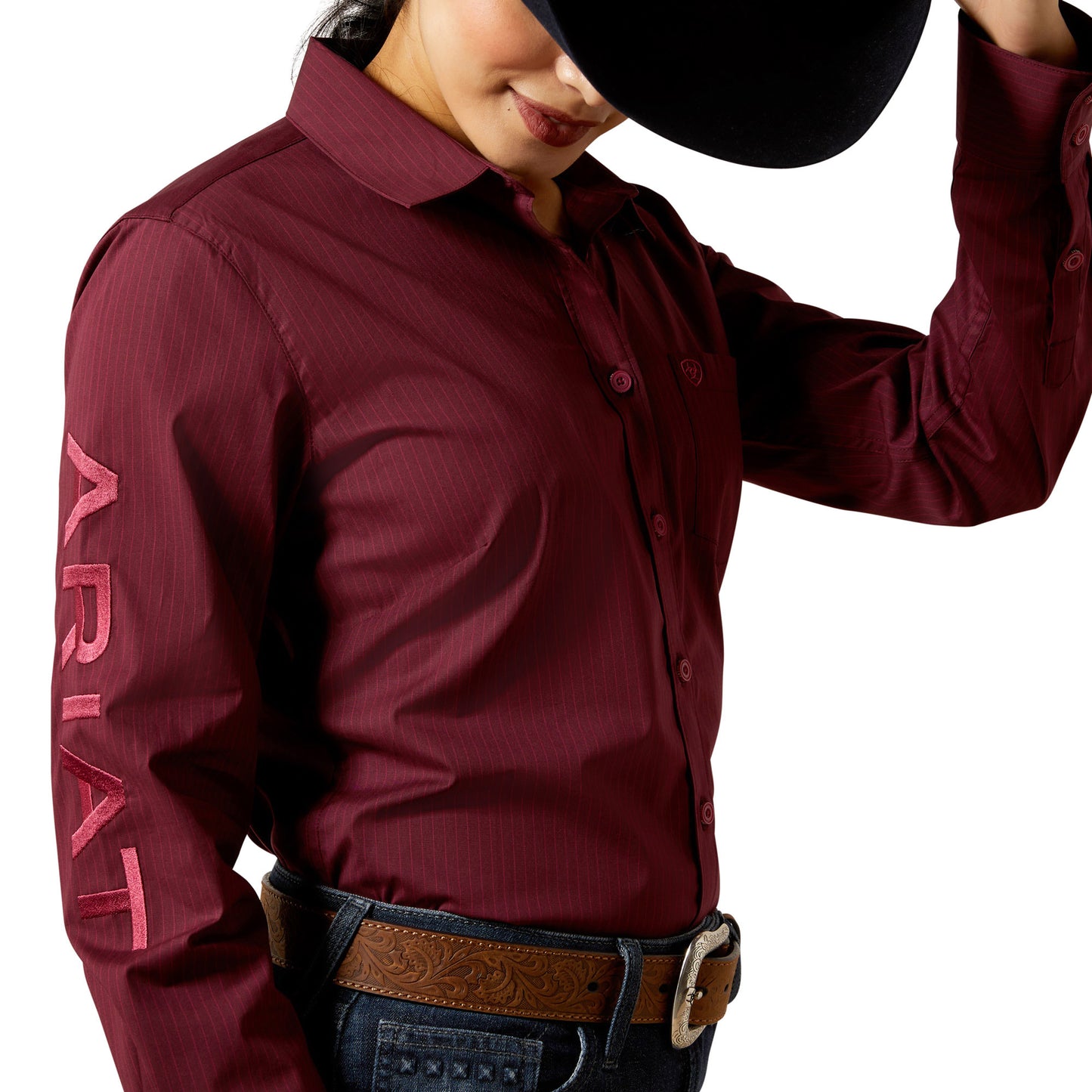 ARIAT WOMENS TEAM KIRBY PORT ROYALE STRIPE SHIRT