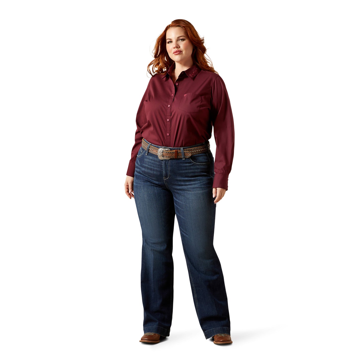ARIAT WOMENS TEAM KIRBY PORT ROYALE STRIPE SHIRT