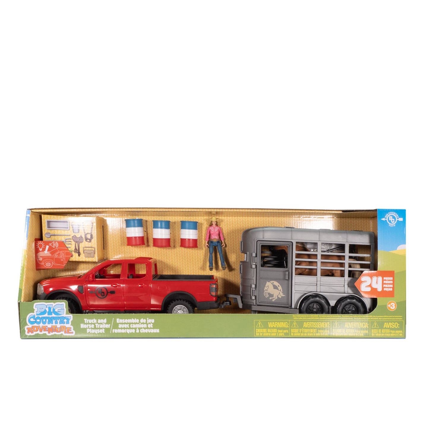 BIG COUNTRY TOYS 24PC TRUCK AND HORSE TRAILER PLAYSET