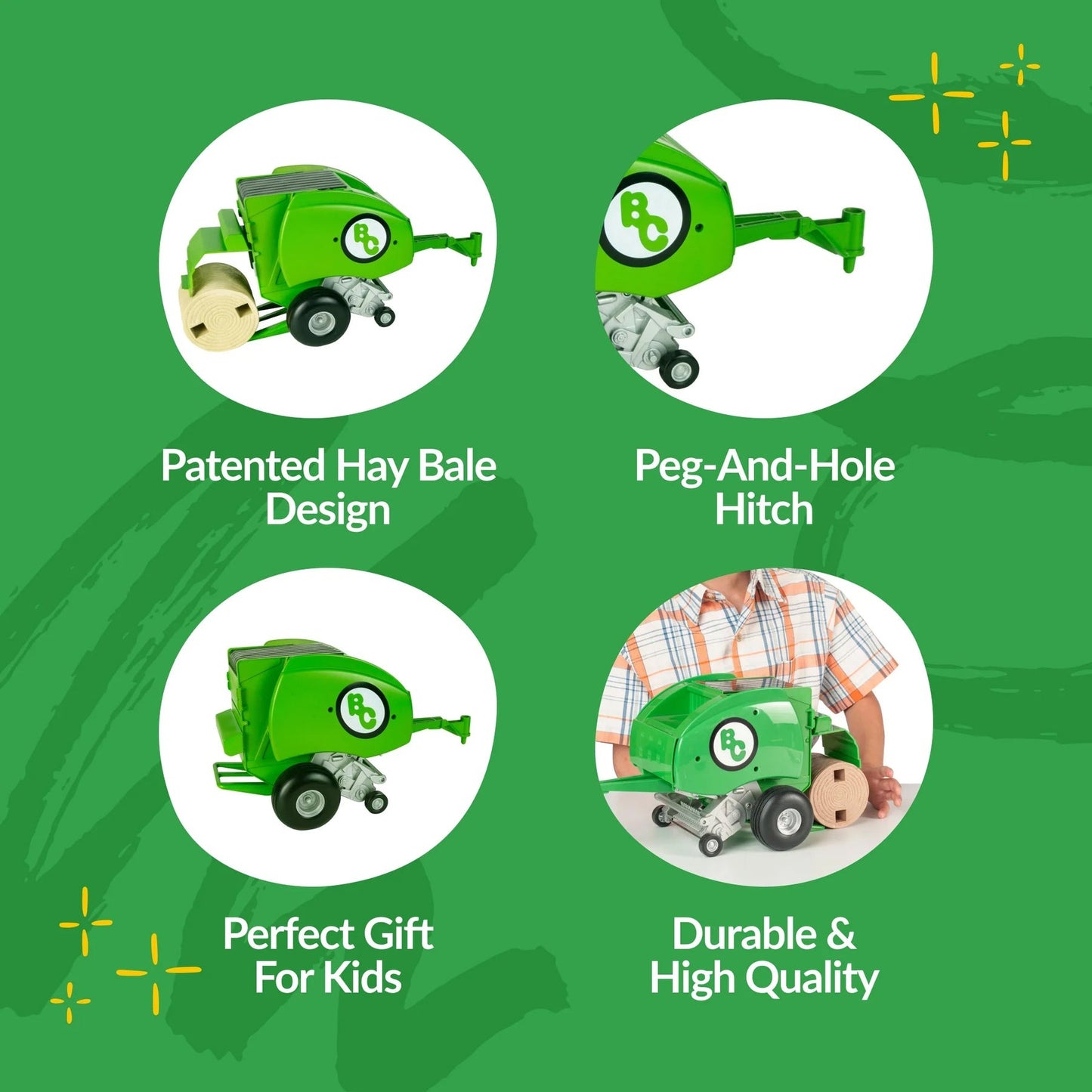 BIG COUNTRY TOYS GREEN HAY BALER