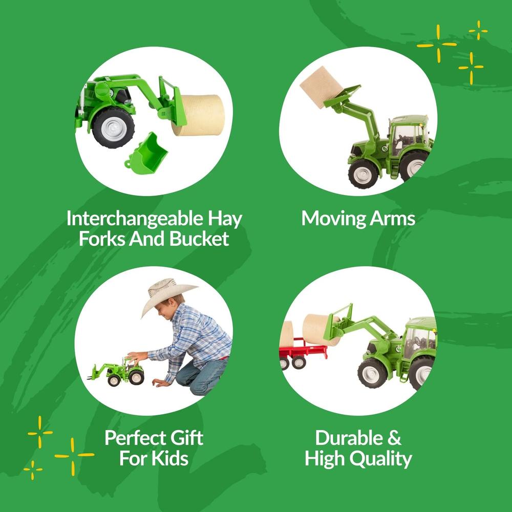 BIG COUNTRY TOYS GREEN TRACTOR AND IMPLEMENTS