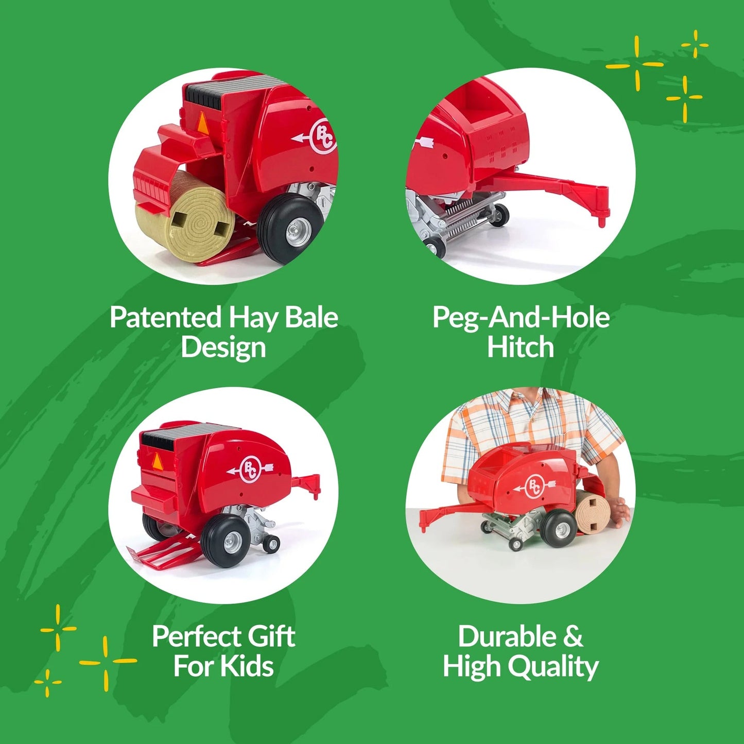 BIG COUNTRY TOYS RED HAY BALER