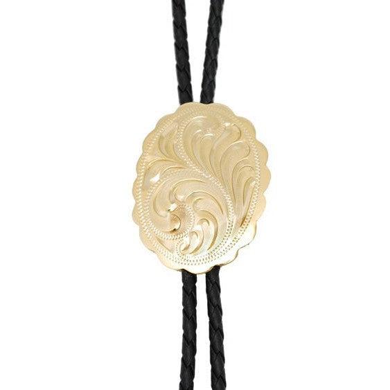 BRIGALOW GOLD PLATED FLORAL DESIGN BOLO TIE-Ranges Country
