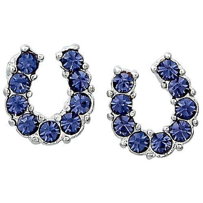 BRIGALOW PURPLE RHINESTONE HORSESHOE EARRINGS
