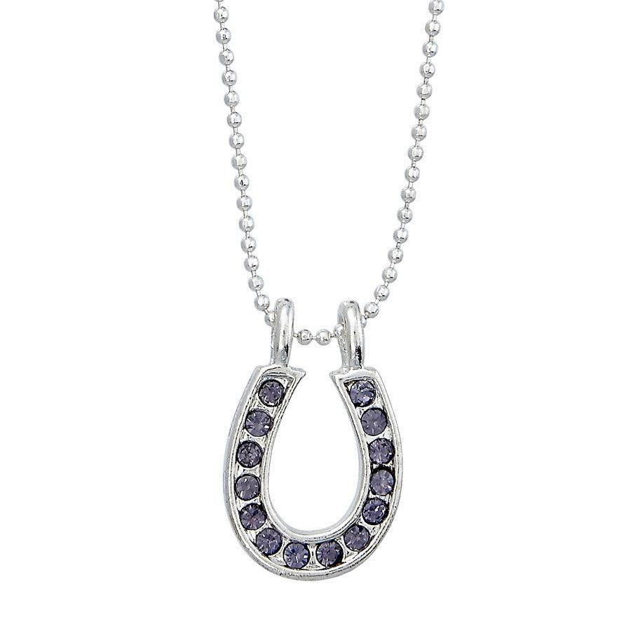 BRIGALOW PURPLE RHINESTONE HORSESHOE NECKLACE-Ranges Country