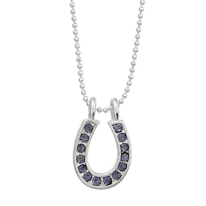 BRIGALOW PURPLE RHINESTONE HORSESHOE NECKLACE-Ranges Country