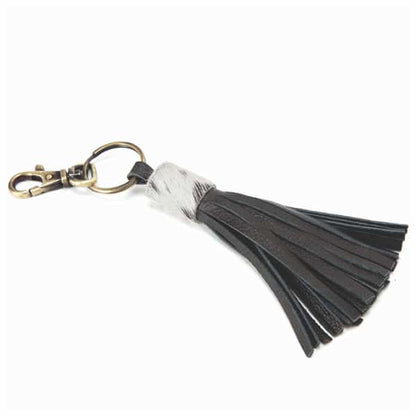 SOLID COWHIDE TASSLE KEY RING