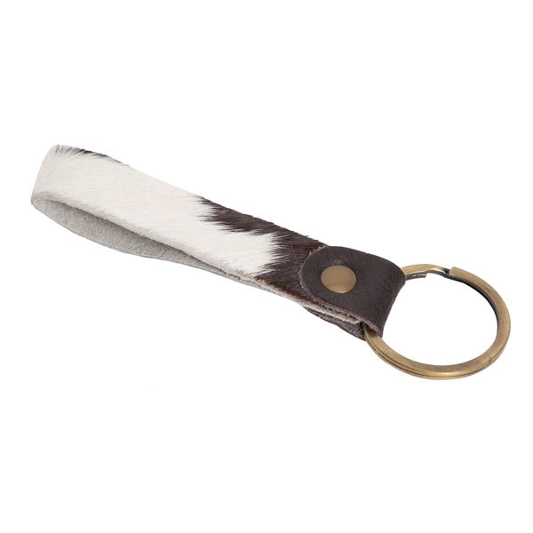 HAIR ON COWHIDE LOOP KEY RING