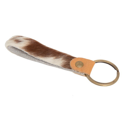 HAIR ON COWHIDE LOOP KEY RING