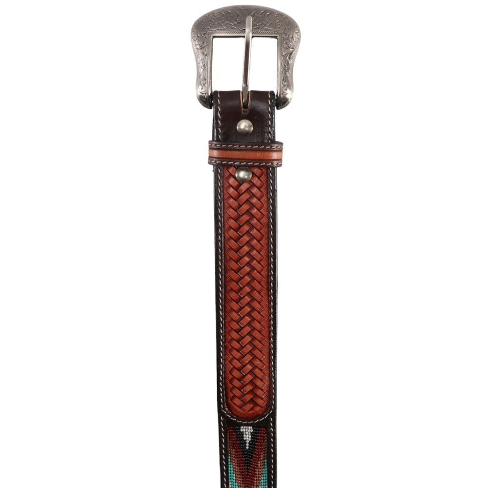 FORT WORTH BASKET WEAVE BEADED BELT
