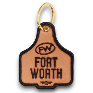 FORT WORTH BRANDED EAR TAG KEY RING-Ranges Country