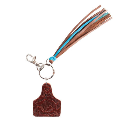 FORT WORTH EAR TAG TASSEL KEY RING