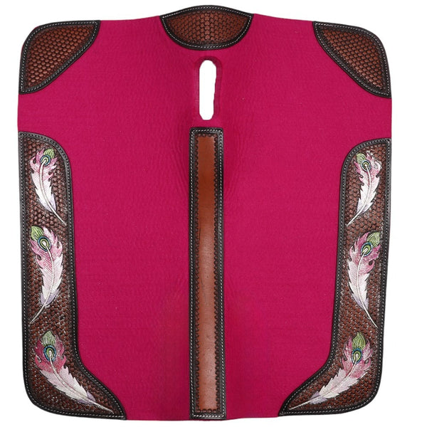 FORT WORTH FEATHER TOOLED FELT SADDLE PAD