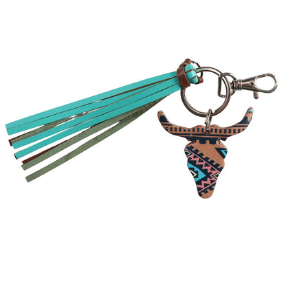 FORT WORTH LONG HORN TASSEL KEY RING