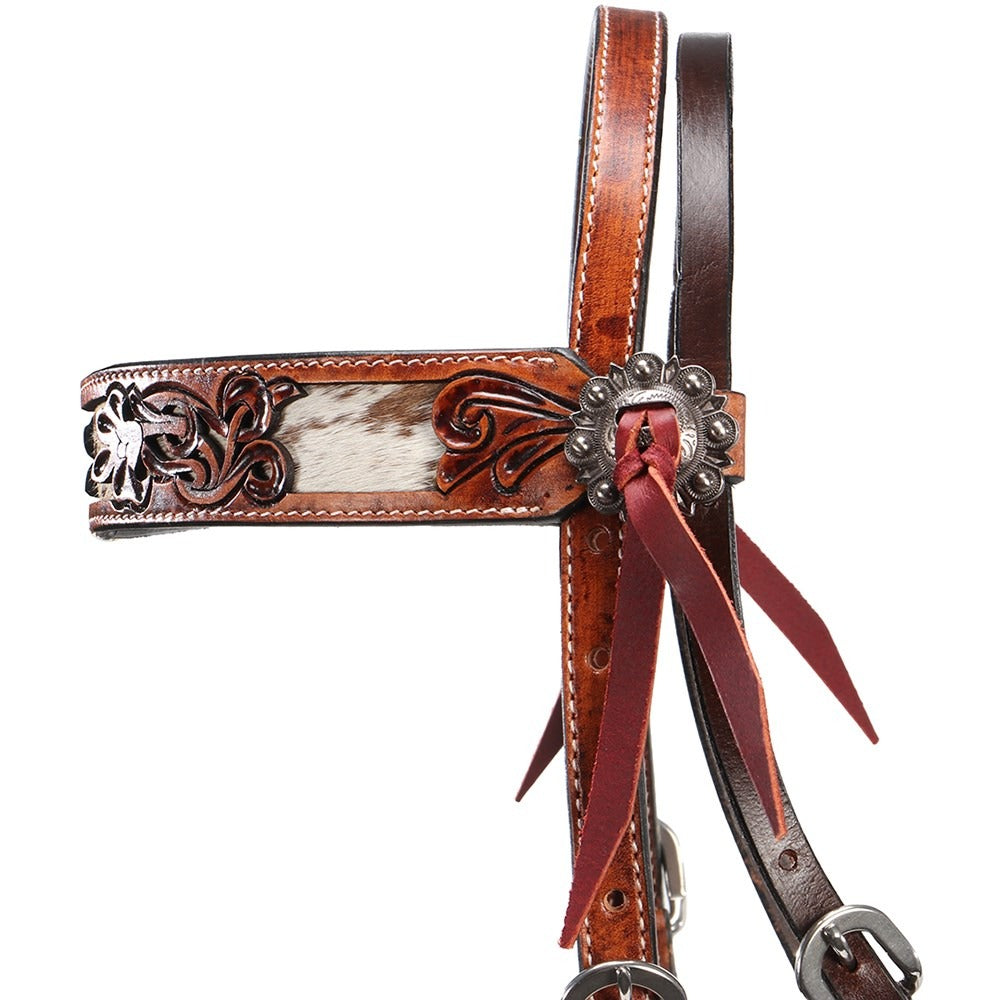 FORT WORTH LONGHORN COWHIDE INLAY BRIDLE