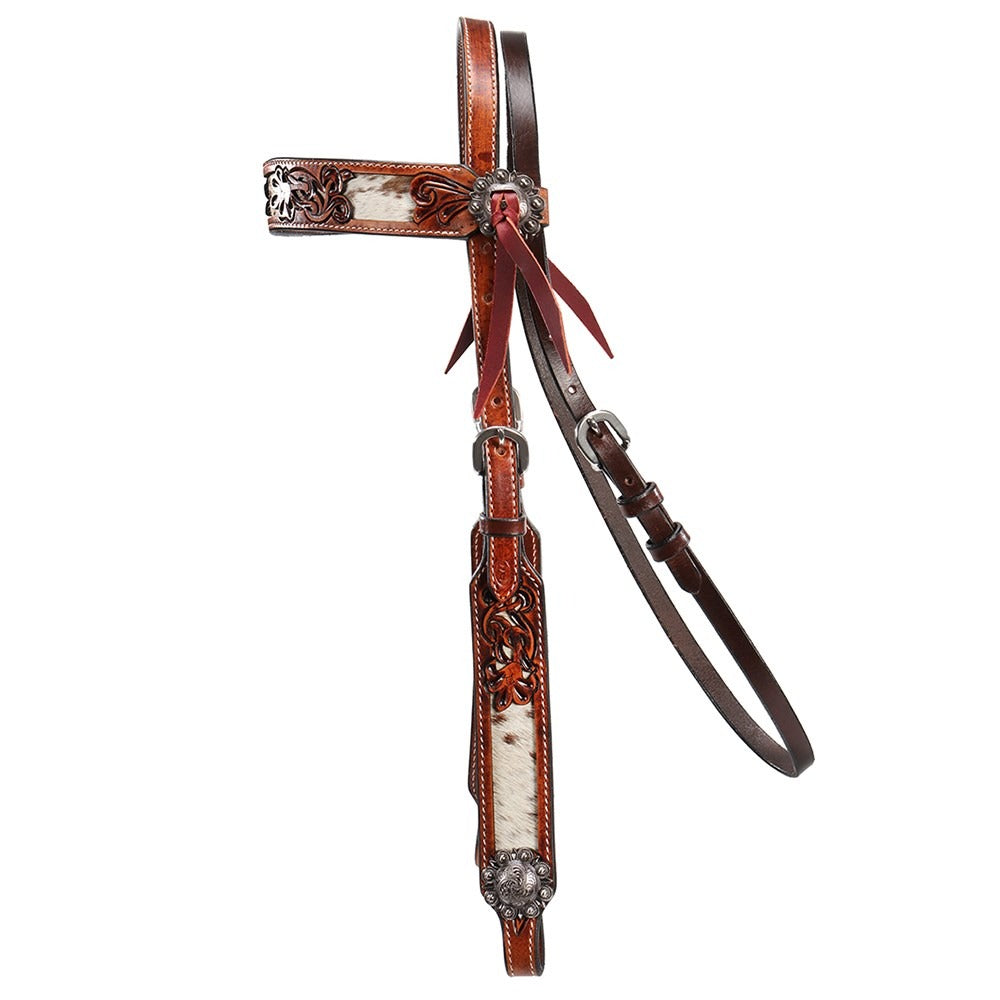 FORT WORTH LONGHORN COWHIDE INLAY BRIDLE