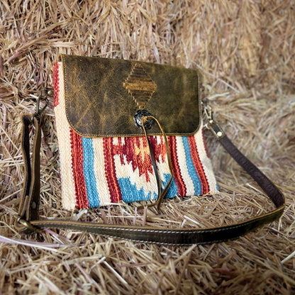 FORT WORTH NAVAJO COWHIDE LEATHER HAND BAG