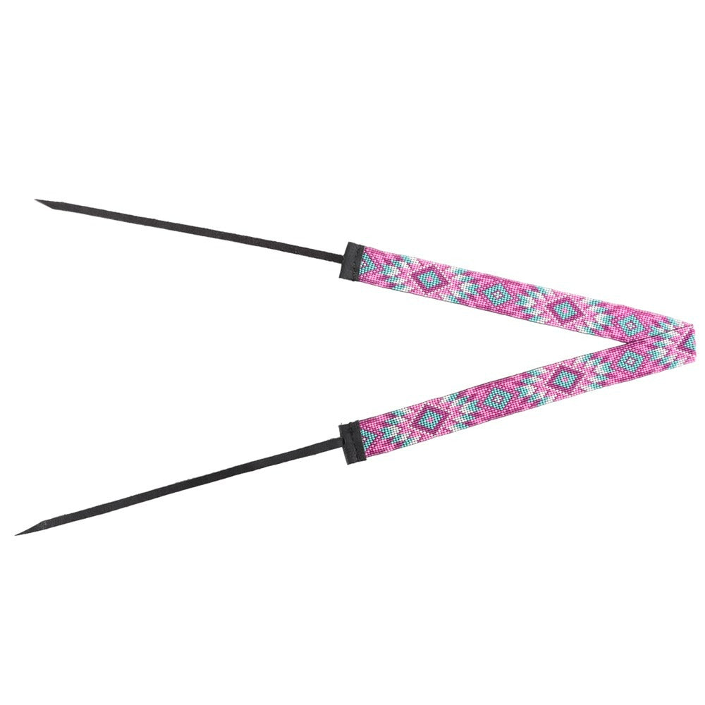 FORT WORTH PINK AZTEC BEADED 3/4in HAT BAND