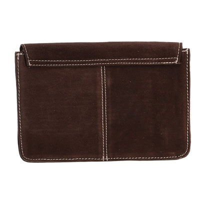 FORT WORTH TOOLED ROUGHOUT LEATHER HANDBAG