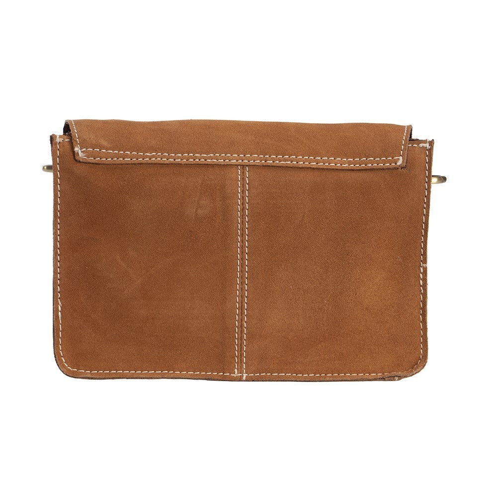 FORT WORTH TOOLED ROUGHOUT LEATHER HANDBAG