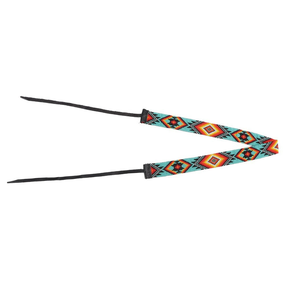 FORT WORTH TURQUOISE AZTEC BEADED 3/4in HAT BAND