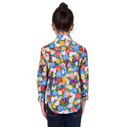 HARD SLOG KIDS DELIA HALF BUTTON SHIRT