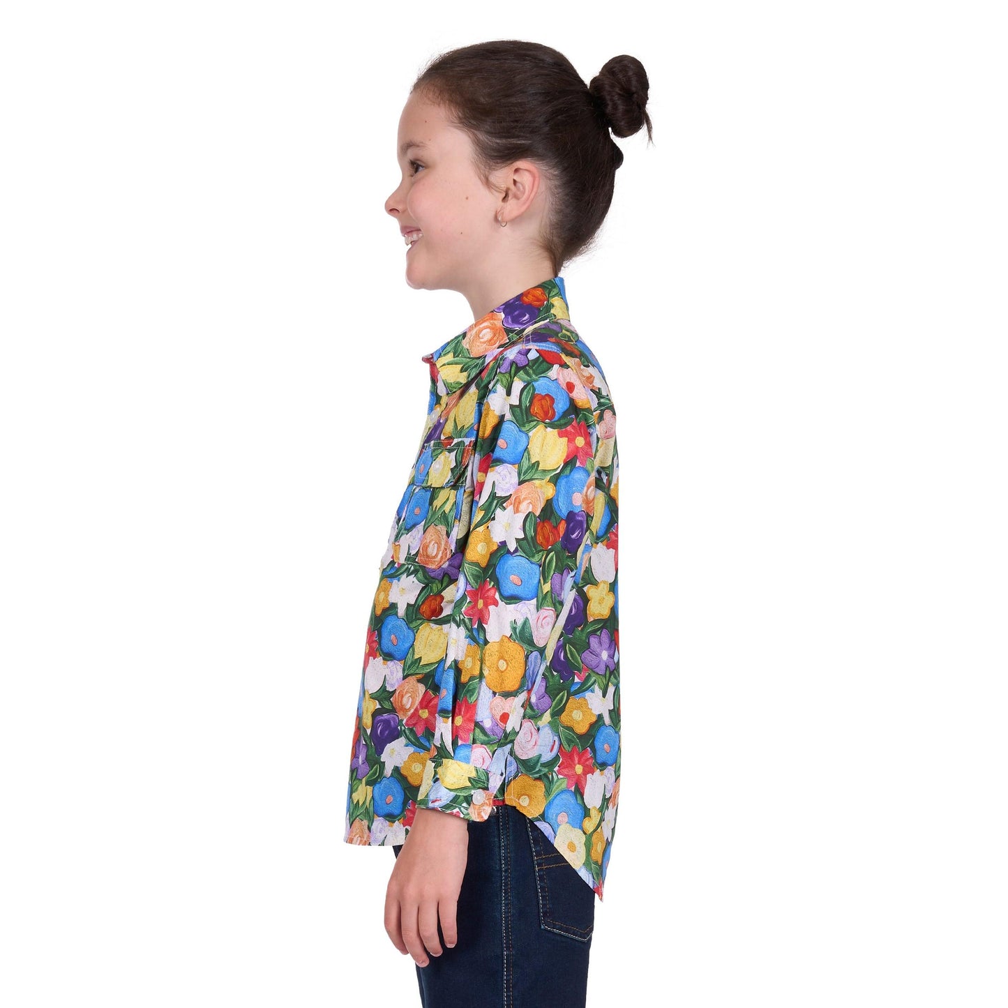 HARD SLOG KIDS DELIA HALF BUTTON SHIRT