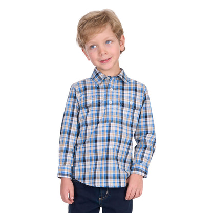 HARD SLOG KIDS GIBSON HALF BUTTON SHIRT-Ranges Country