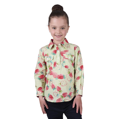 HARD SLOG KIDS KIMMY HALF BUTTON SHIRT-Ranges Country