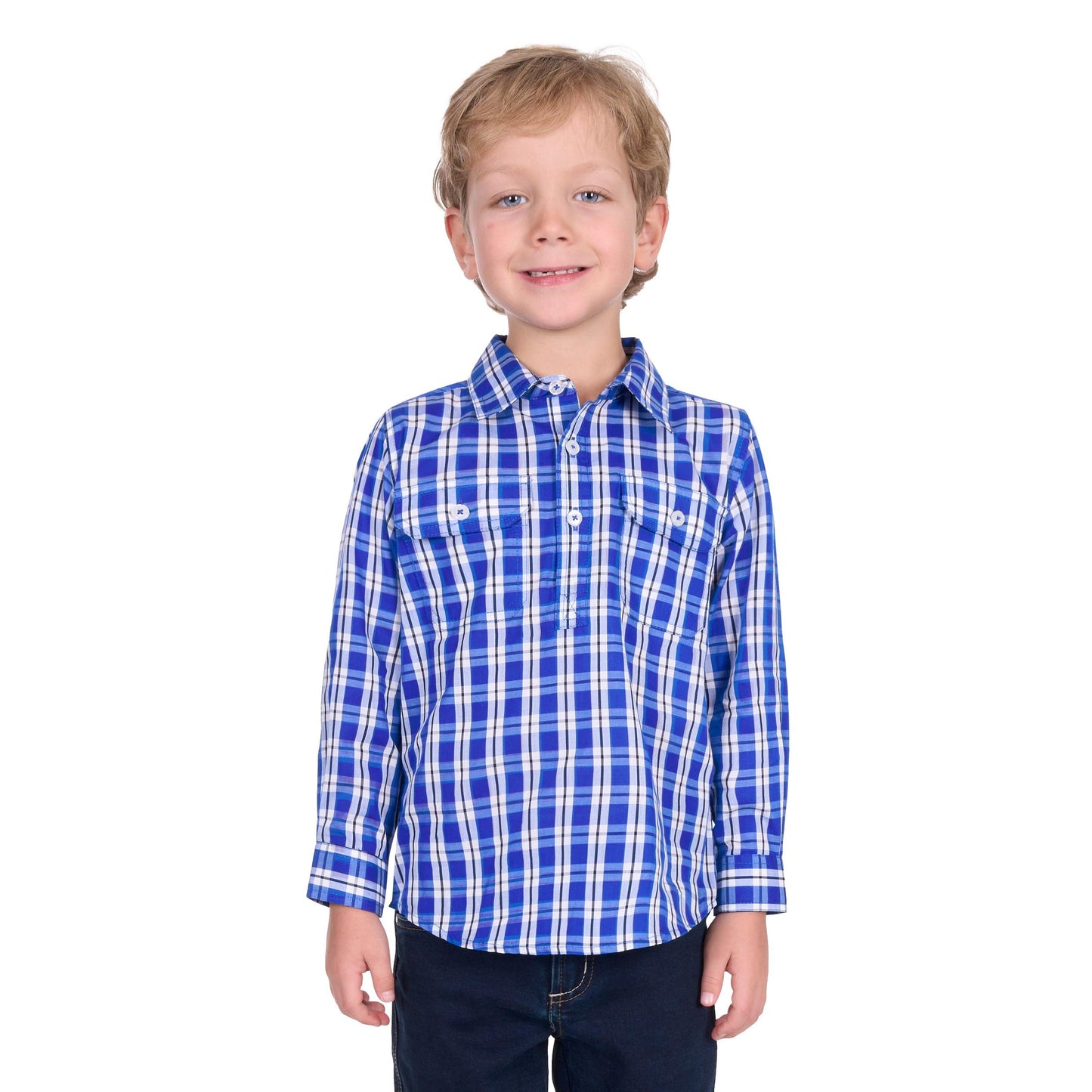 HARD SLOG KIDS LEVERS HALF BUTTON SHIRT