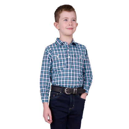 HARD SLOG KIDS RUI HALF BUTTON SHIRT-Ranges Country