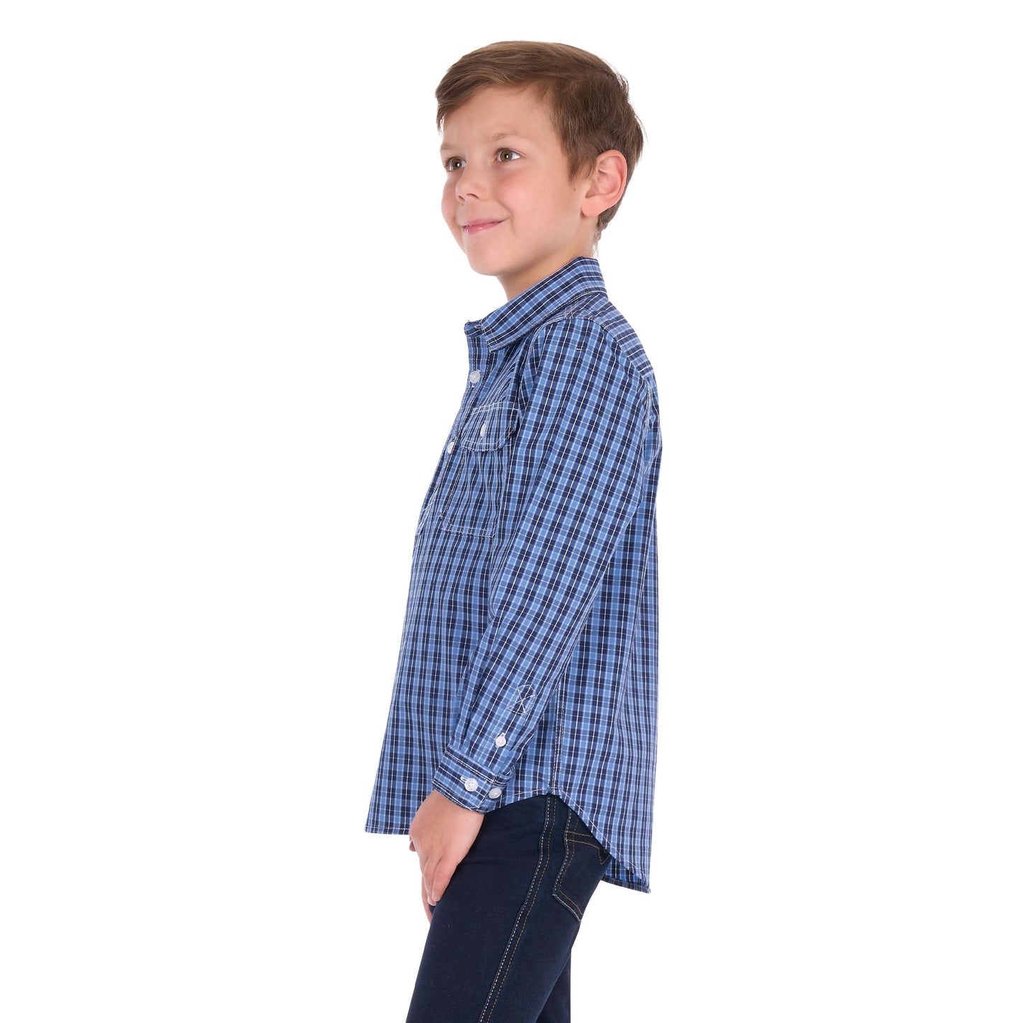 HARD SLOG KIDS WYATT HALF BUTTON SHIRT