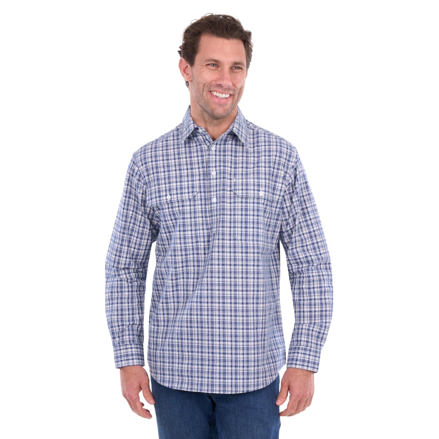 HARD SLOG MENS BROOKS HALF BUTTON SHIRT-Ranges Country
