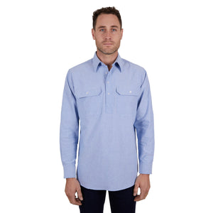 HARD SLOG MENS FRED HALF BUTTON SHIRT-Ranges Country