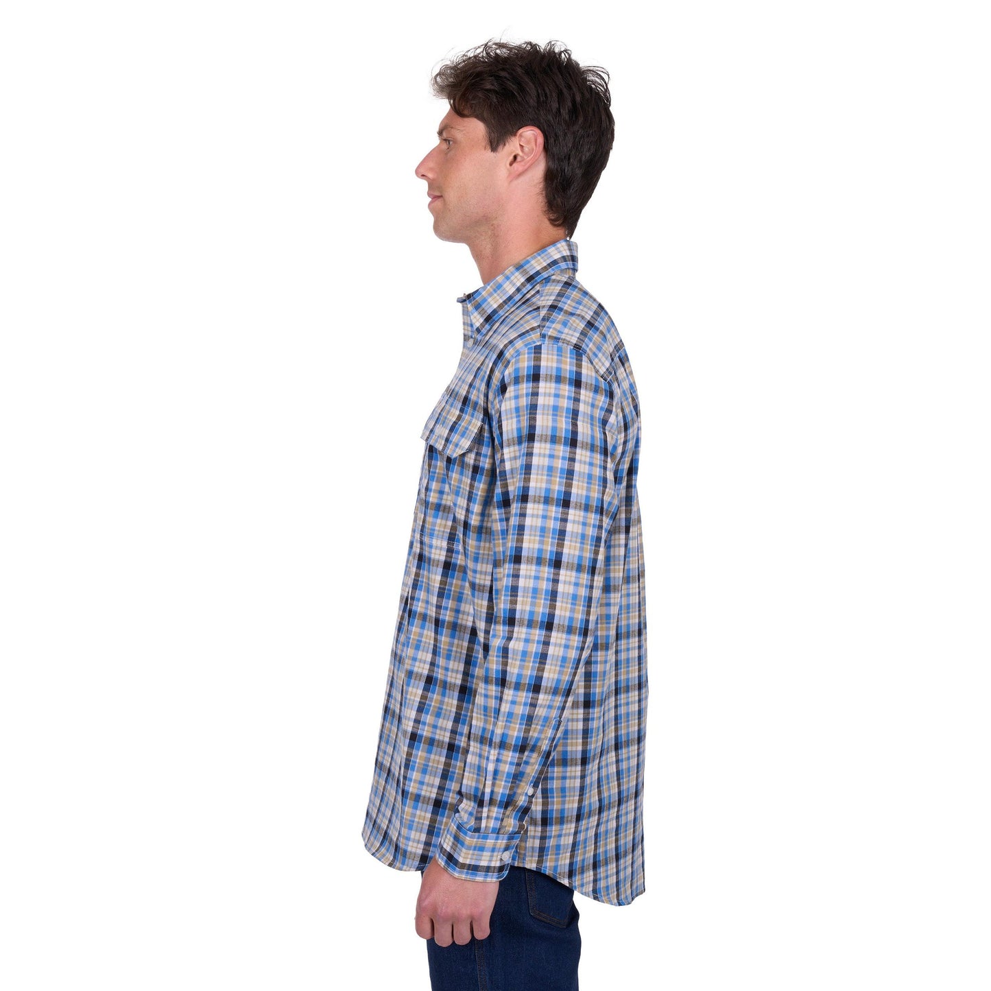 HARD SLOG MENS GIBSON HALF BUTTON SHIRT