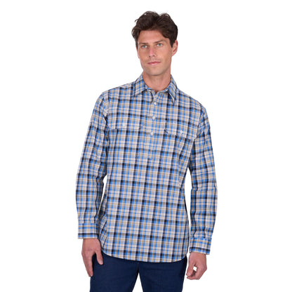 HARD SLOG MENS GIBSON HALF BUTTON SHIRT-Ranges Country